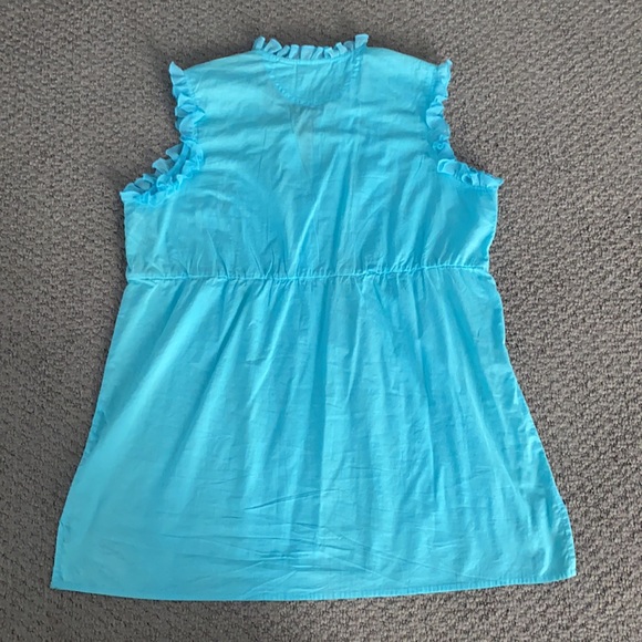 Bay Studio Sleeveless 1/2 Button Ruffle Hem Top - Picture 9 of 11